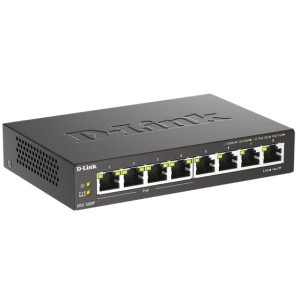 D-Link DGS-1008P 8-Port Gigabit Ethernet Switch (4 PoE+ ports), fanless, 16 Gbps switching capacity